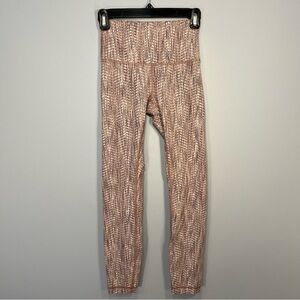 Lululemon Pants Womens 4 Pink Leggings Pattern Printed Wunder Under 25” Inseam